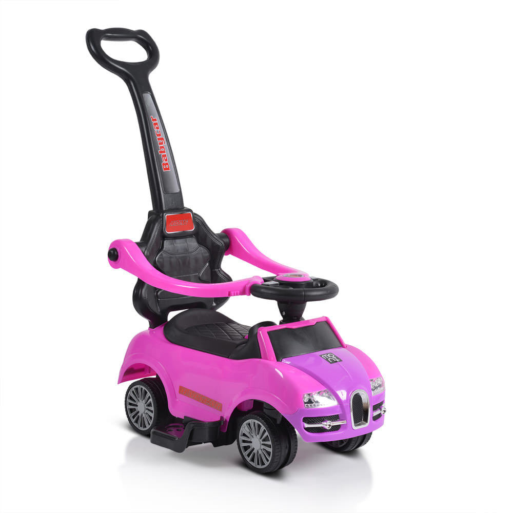 Moni Rider beülős autó tolókarral, pink