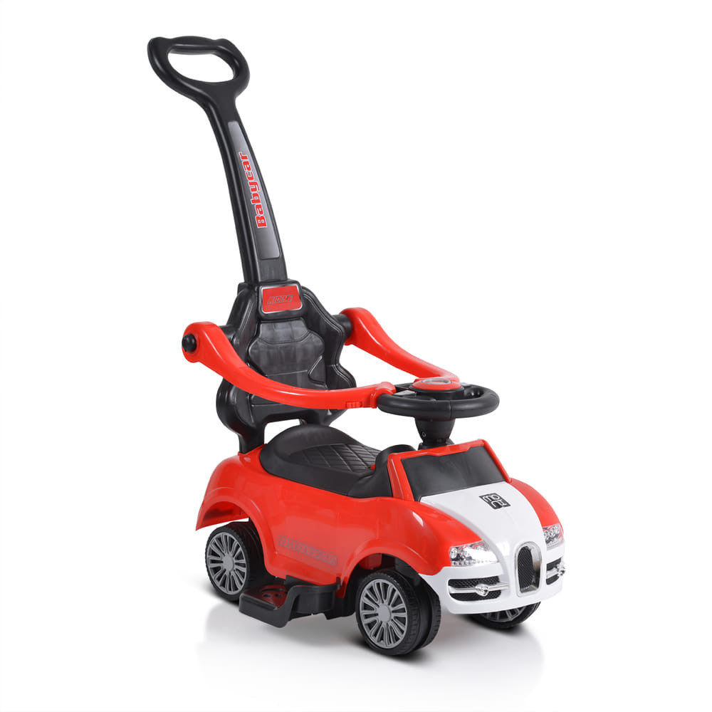 Moni Rider beülős autó tolókarral, piros