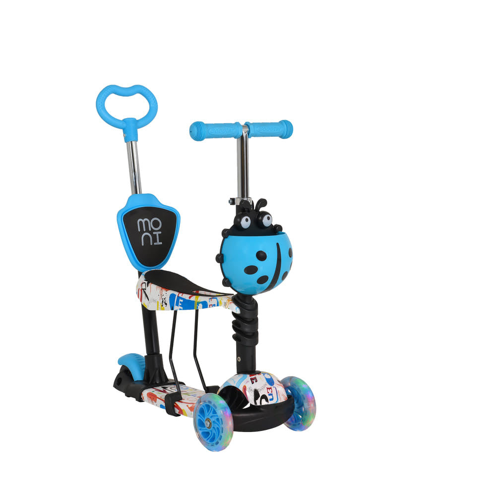Moni Lollipop roller üléssel, kék katicás