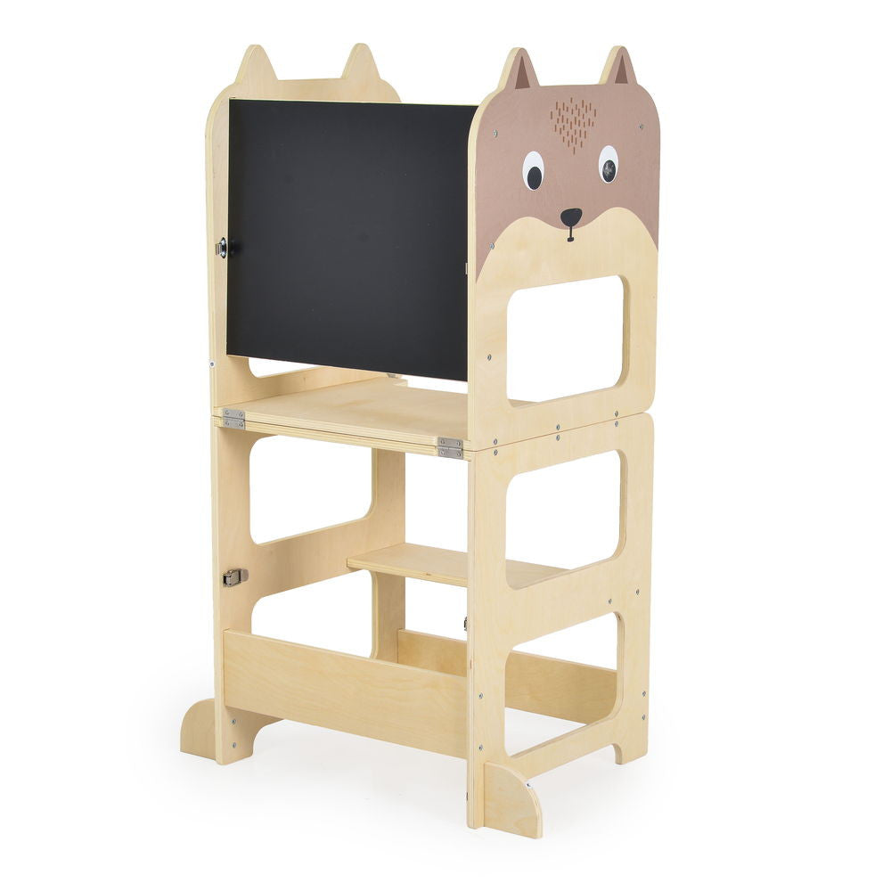 FA MONI Tanuló torony MONTESSORI, fellépő, rajzasztallá alakítható - Játéktündér webáruház