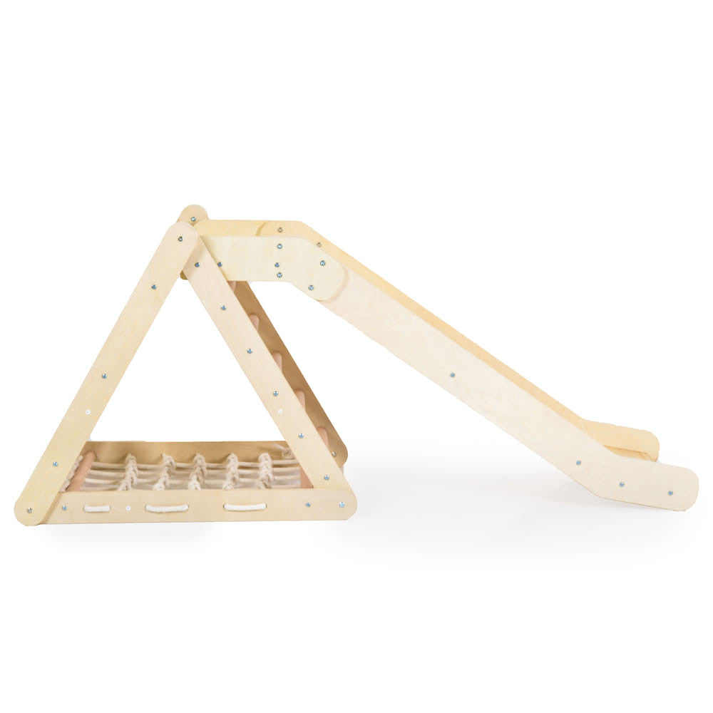 Moni Toys Pickler fa mászóka 3in1 csúszdával Montessori natúr 155 × 57 cm