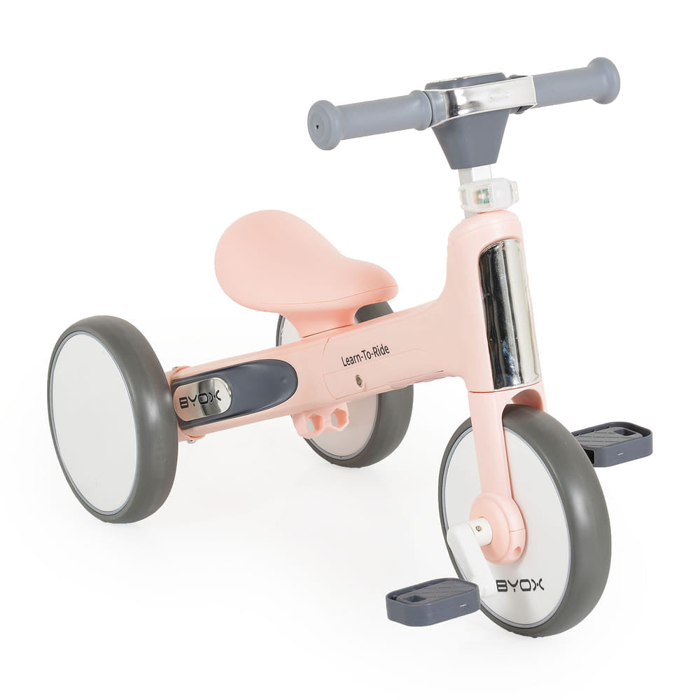 Byox Learn-to-Ride 2in1 mini futóbicikli és tricikli, rózsaszín