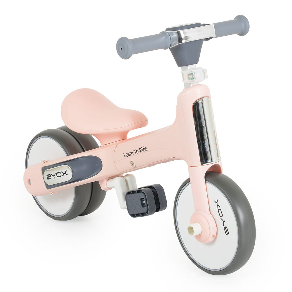 Byox Learn-to-Ride 2in1 mini futóbicikli és tricikli, rózsaszín
