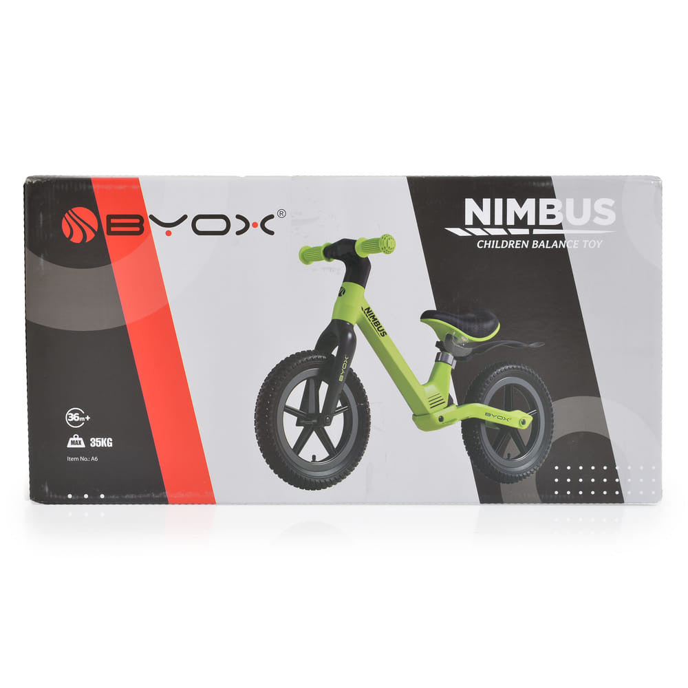 Byox Nimbus 12” futóbicikli világító kerekekkel, zöld - Játéktündér webáruház