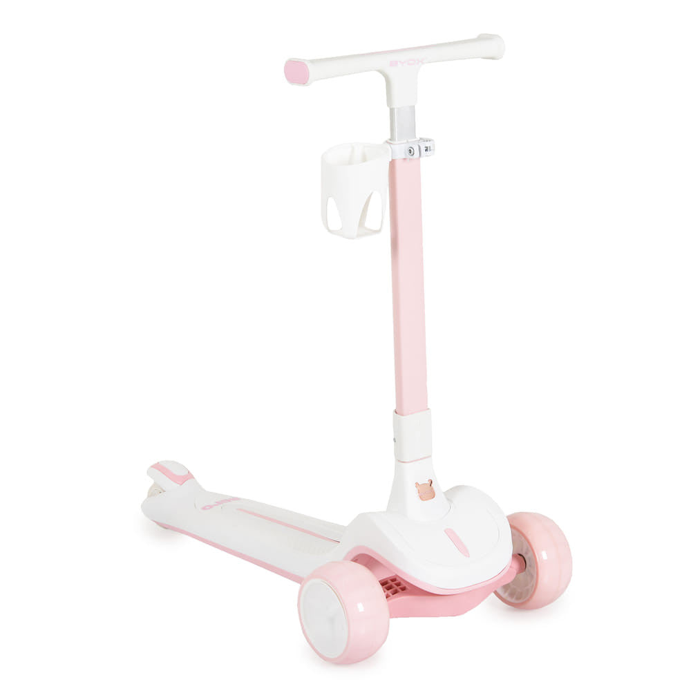 Byox Aero roller, összecsukható, fehér-rózsaszín