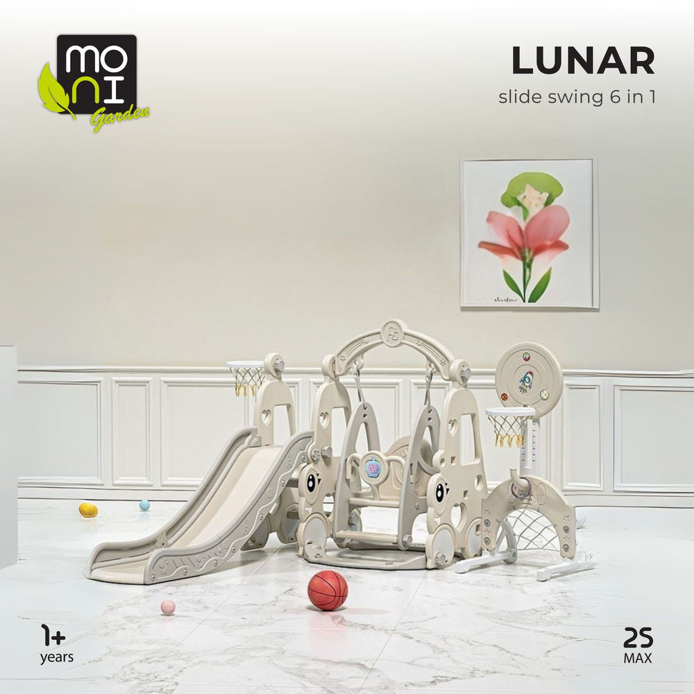 Moni Lunar 6in1 óriás játékszett hintával és csúszdával szürke - Játéktündér webáruház
