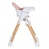 Cangaroo Almond etetőszék bőr üléssel, fa lábakkal, rózsaszín