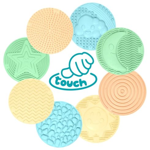 MOCHTOYS Play&Squish szenzorikus szőnyeg - kerek tapilapok 8 db pasztell - Játéktündér webáruház