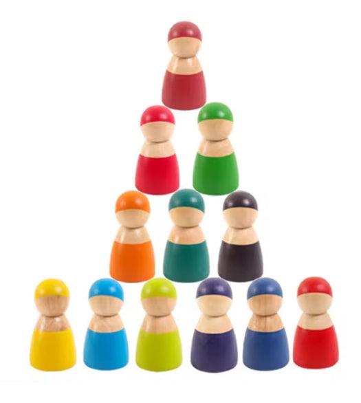 Montessori fa figura a szivárvány színeiben- 12 db