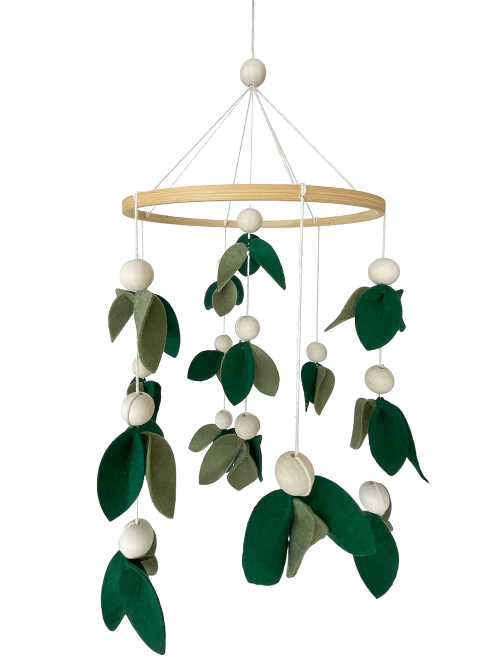 Gyerek szoba dekoráció, bambuszból és filcből- kiságyforgó