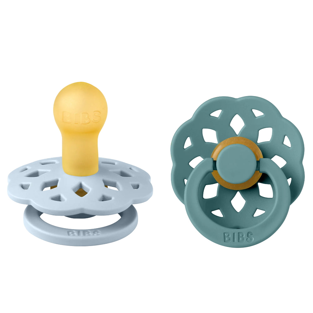 BIBS Boheme natúr kaucsuk játszócumi 0-6 hó - 2 db (pasztell és óceán kék)