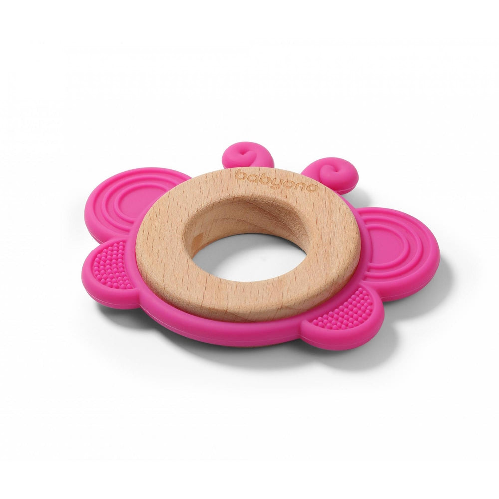 BabyOno Butterfly rágóka - fa és szilikon