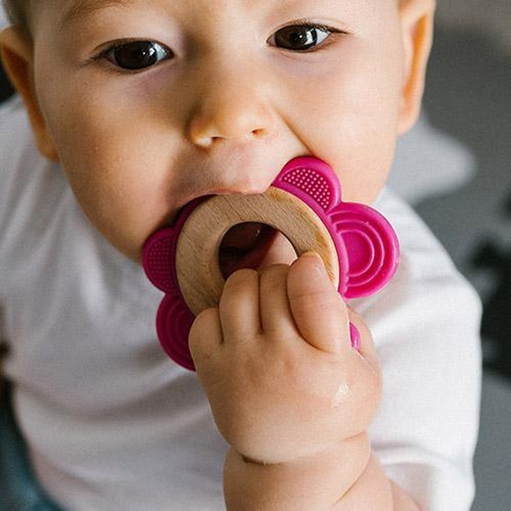 BabyOno Butterfly rágóka - fa és szilikon