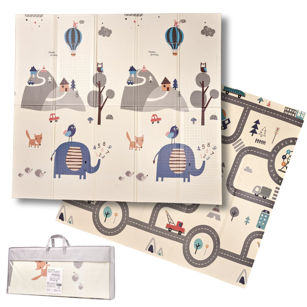 Kétoldalas habszivacs játszószőnyeg – összehajtható, 180×200 cm