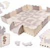 Habszivacs puzzle játszószőnyeg gyerekeknek szürke-ekrü - 36 db, 150 × 150 cm - Játéktündér webáruház