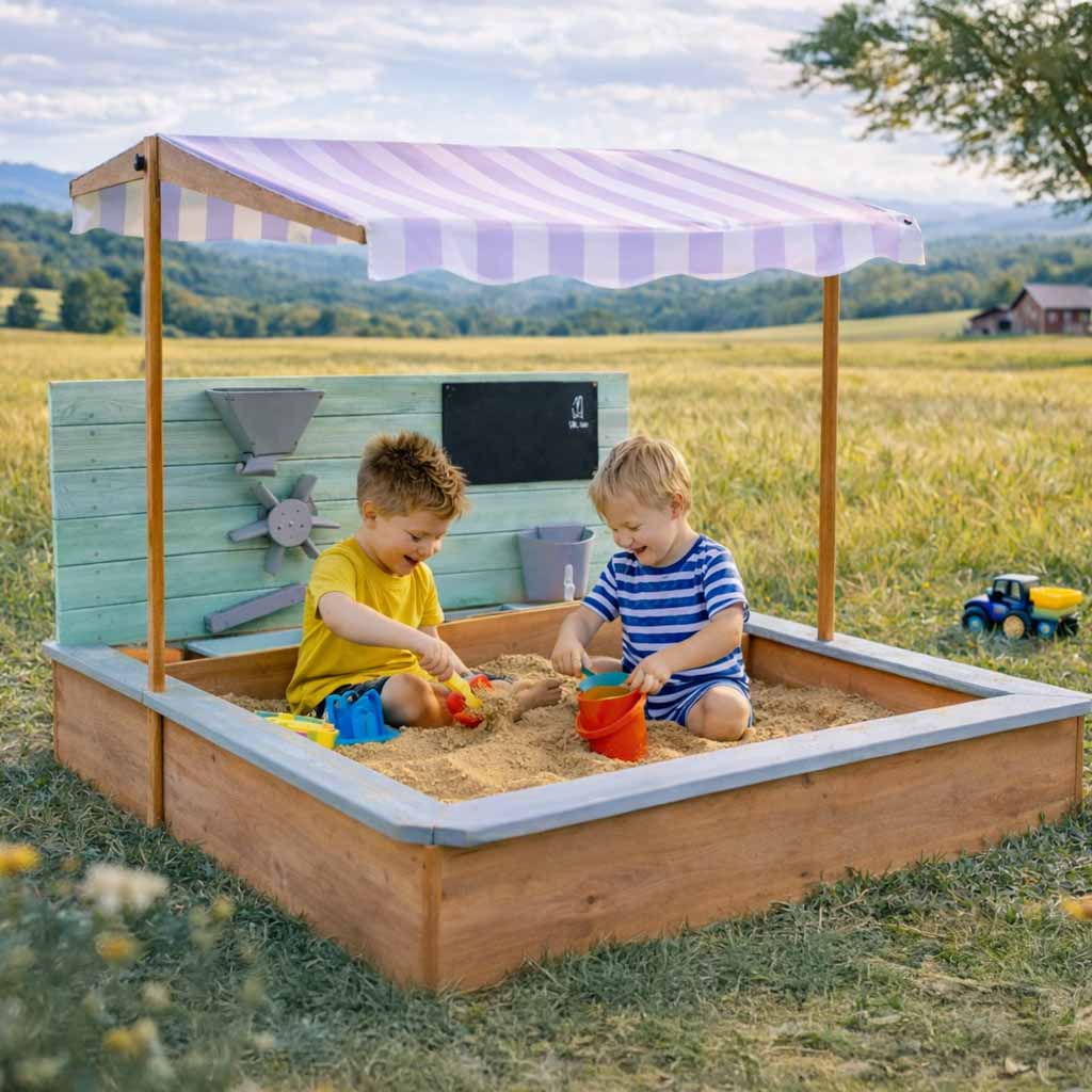 LULILO Sablo wooden sandbox with 360° 120cm rotating canopy - Játéktündér webáruház