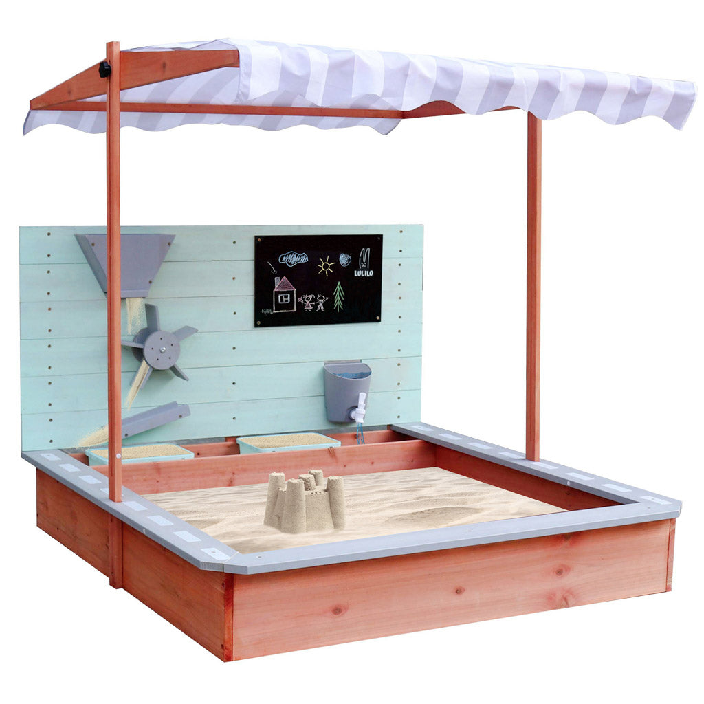 LULILO Sablo wooden sandbox with 360° 120cm rotating canopy - Játéktündér webáruház