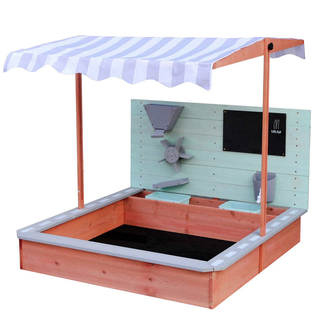 LULILO Sablo wooden sandbox with 360° 120cm rotating canopy - Játéktündér webáruház