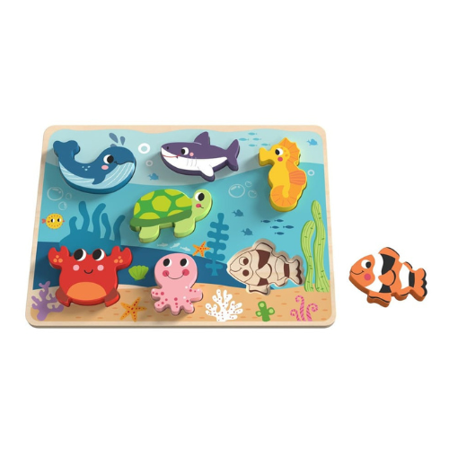 Tooky Toy fa puzzle tengeri kisállatokkal 8 db-os