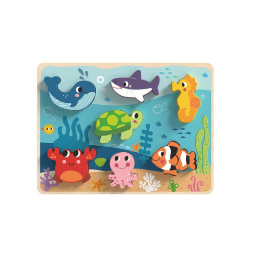 Tooky Toy fa puzzle tengeri kisállatokkal 8 db-os