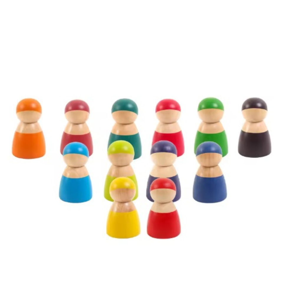 Montessori fa figura a szivárvány színeiben - 12 db - Játéktündér webáruház