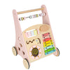 Fa járássegítő abakusszal és fejlesztő játékelemekkel, rózsaszín – Tanulás mozgás közben!