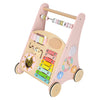 Fa járássegítő abakusszal és fejlesztő játékelemekkel, rózsaszín – Tanulás mozgás közben!