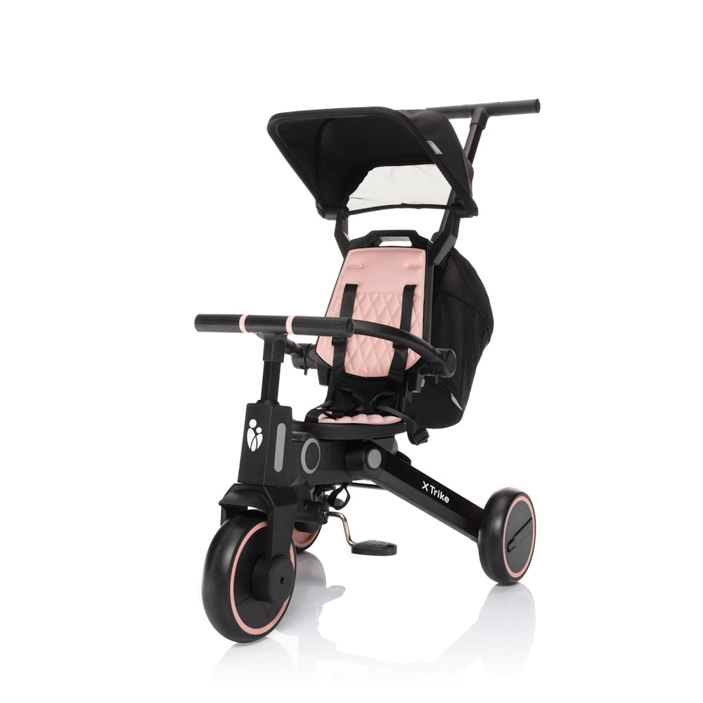 Zopa tricikli - X Trike tolókarral Quartz Pink - Játéktündér webáruház