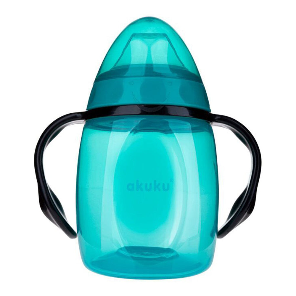 Akuku döntött csőrű szilikonos ivópohár babáknak - 280 ml, 9 hó türkiz
