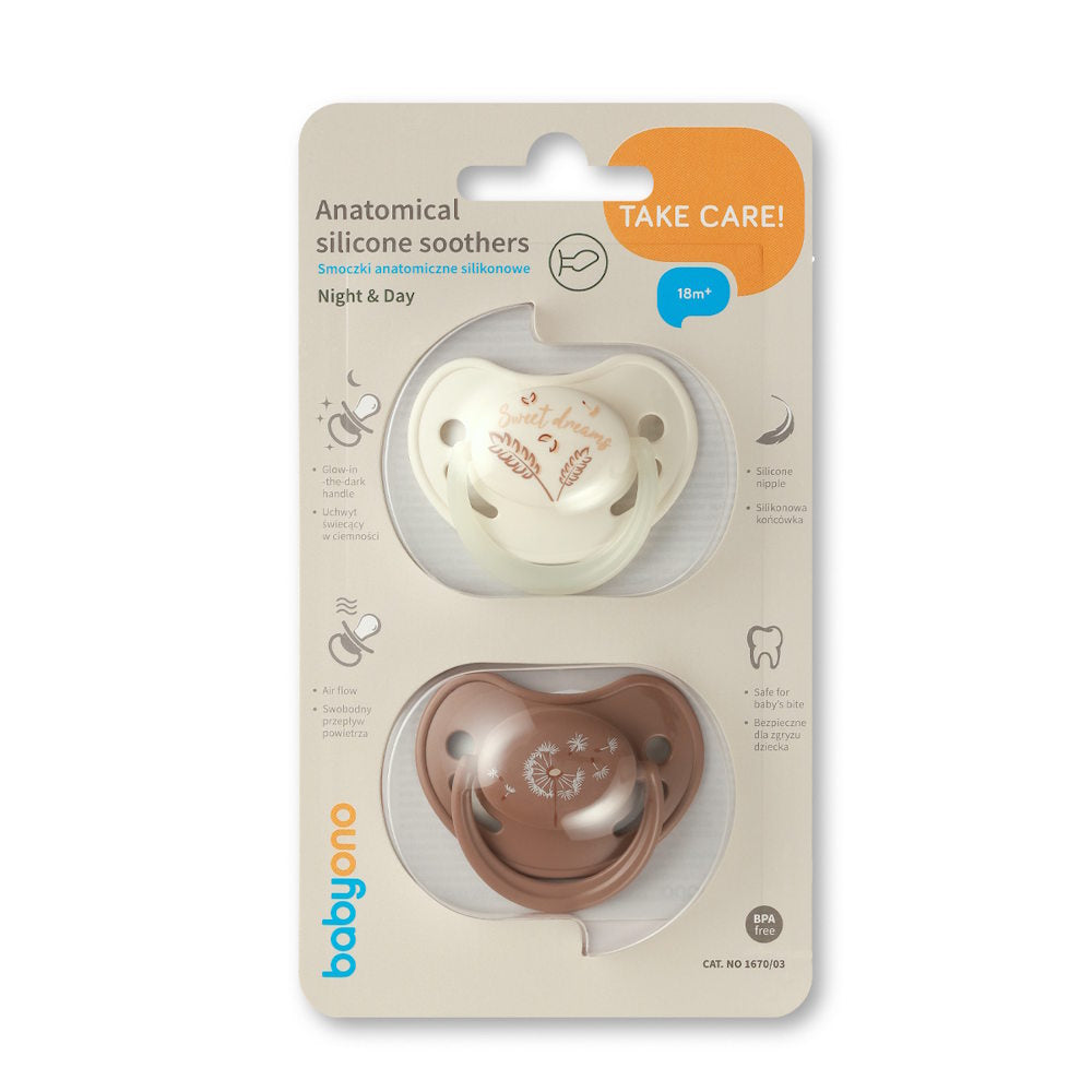BabyOno anatómiai szilikon játszócumi, 2 db - Sweet Dreams, 18+ hó