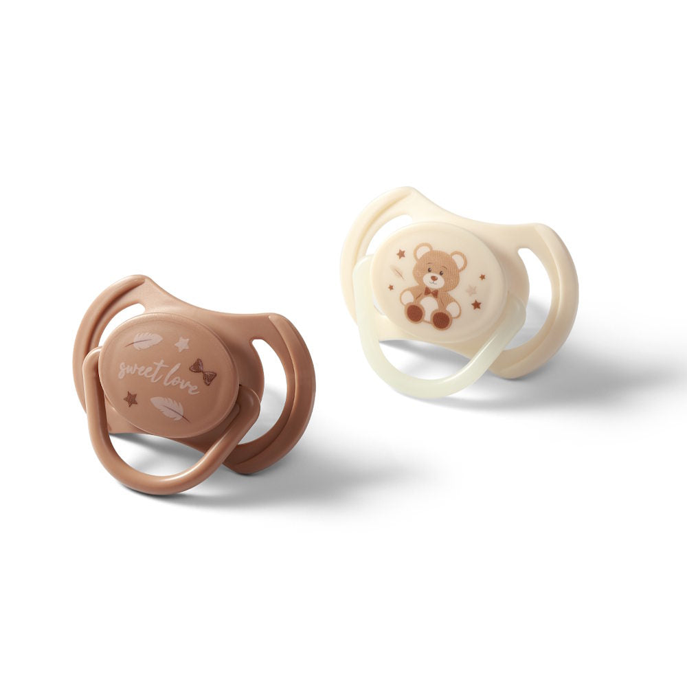 BabyOno szimmetrikus szilikon játszócumi, 2 db - Sweet Love, 0-6 hó