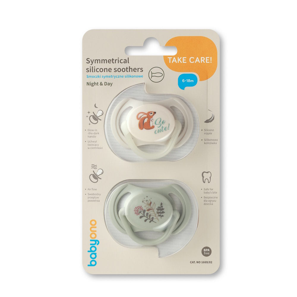 BabyOno szimmetrikus szilikon játszócumi, 2 db - So Cute, 6-18 hó