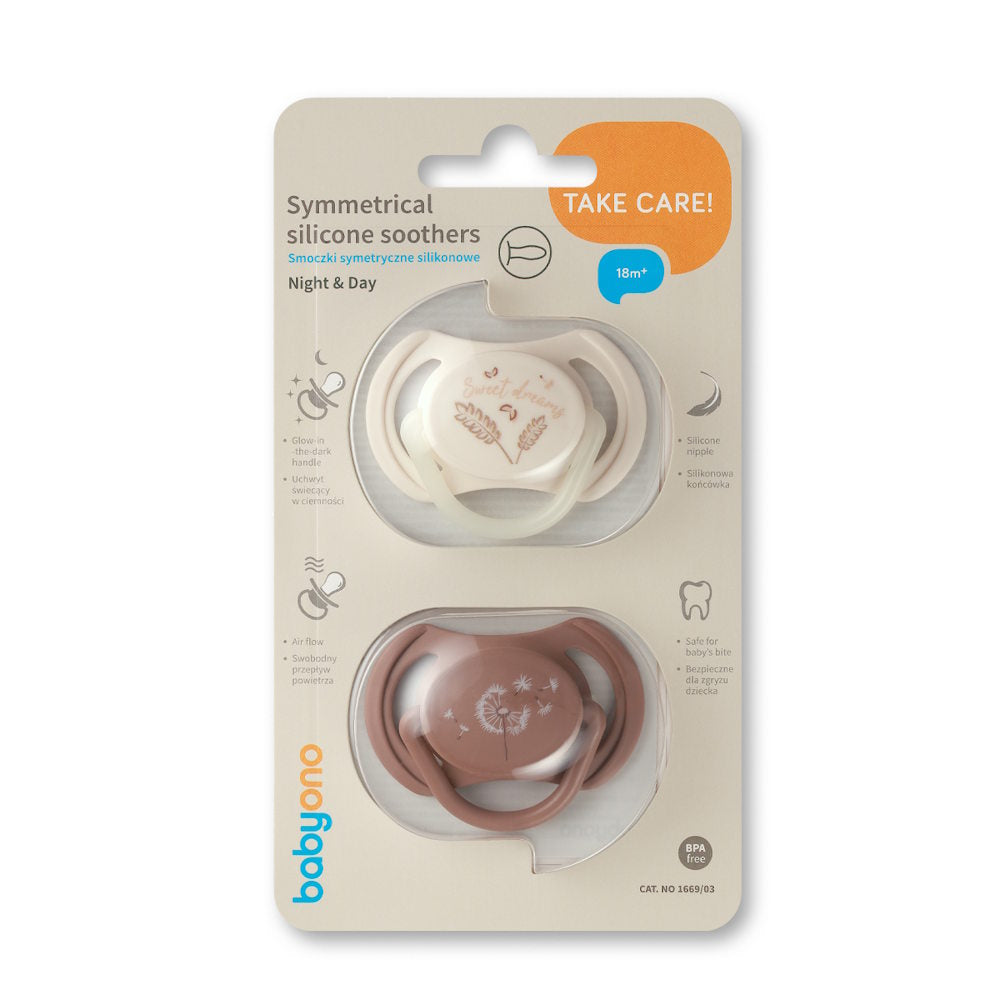 BabyOno szimmetrikus szilikon játszócumi, 2 db - Sweet Dreams, 18+ hó