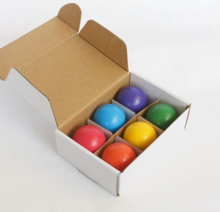 Szivárvány színű nagy fagolyók 6 db