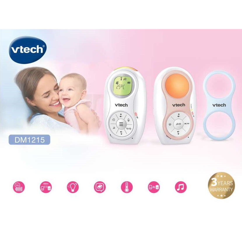 Vtech bébiőr audio dupla akkumulátorral, éjjeli fénnyel, altatódallal DM1215 - Játéktündér webáruház